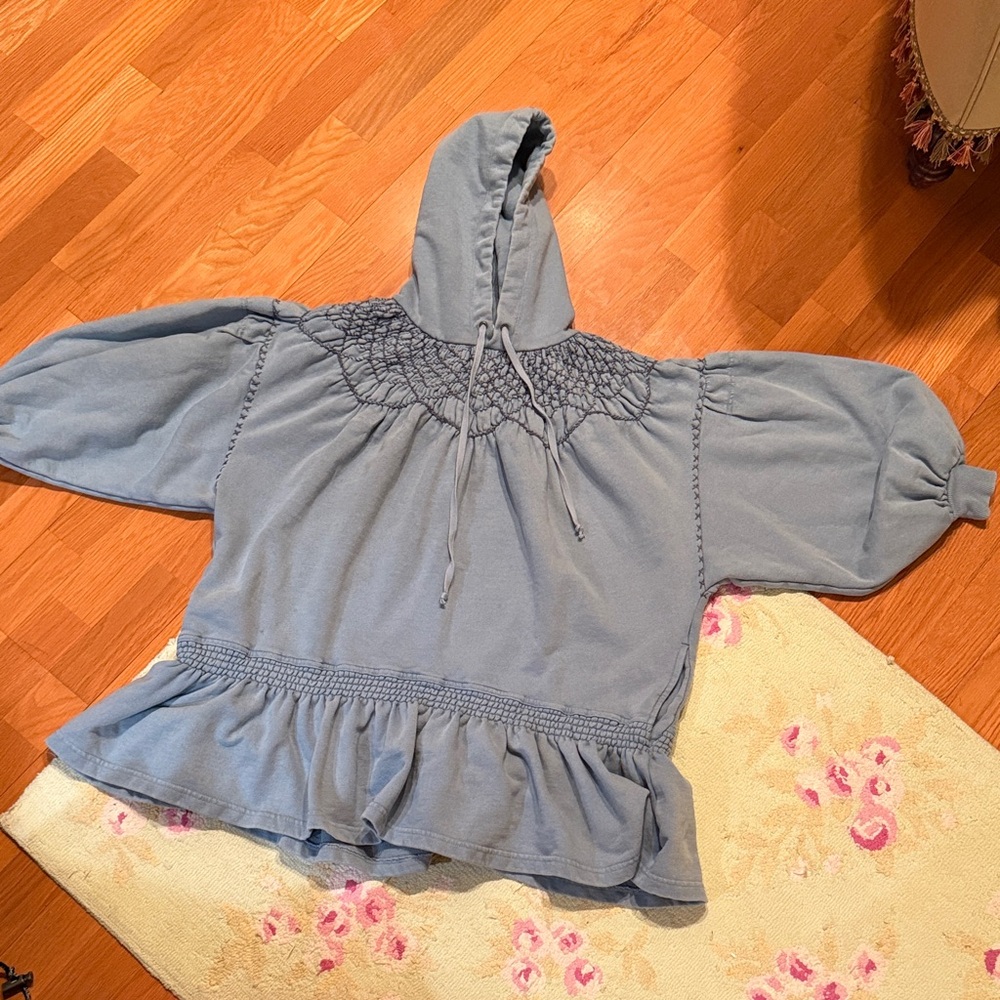 Free People Blue Hooded Tunic